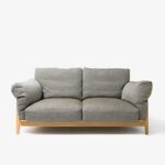 Double sofas with wooden legs